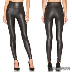 Spanx Black Faux Leather High Waisted Leggings M